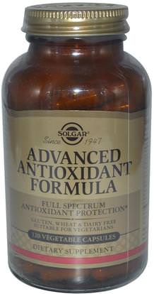 Solgar, Advanced Antioxidant Formula, 120 Vegetable Capsules ,والمكملات الغذائية، ومضادات الأكسدة، والصحة