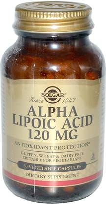 Solgar, Alpha Lipoic Acid, 120 mg, 60 Vegetable Capsules ,المكملات الغذائية، مضادات الأكسدة، حمض الليبويك ألفا