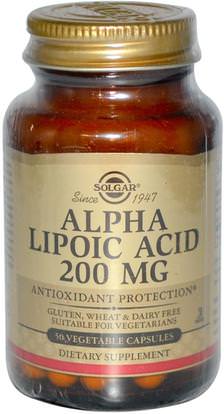 Solgar, Alpha Lipoic Acid, 200 mg, 50 Vegetable Capsules ,والمكملات الغذائية، ومضادات الأكسدة