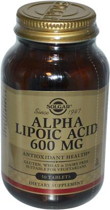 Solgar, Alpha Lipoic Acid, 600 mg, 50 Tablets ,والمكملات الغذائية، ومضادات الأكسدة، حمض الليبويك ألفا، ألفا حمض ليبويك 600 ملغ