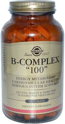 Solgar, B-Complex 100, 250 Tablets ,الفيتامينات، فيتامين ب المعقدة