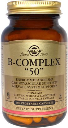 Solgar, B-Complex 50, 100 Vegetable Capsules ,الفيتامينات، فيتامين ب المعقدة