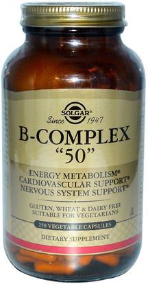 Solgar, B-Complex 50, 250 Vegetable Capsules ,الفيتامينات، فيتامين ب المعقدة