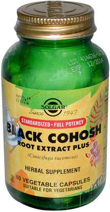 Solgar, Black Cohosh Root Extract Plus, 60 Vegetable Capsules ,الصحة، المرأة، كوهوش الأسود