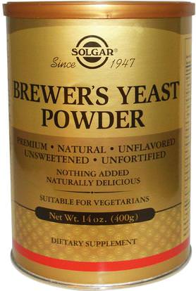 Solgar, Brewers Yeast Powder, 14 oz (400 g) ,الغذاء، الخبز الإيدز، مخمرات الخميرة
