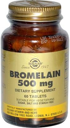 Solgar, Bromelain, 500 mg, 60 Tablets ,المكملات الغذائية، والإنزيمات