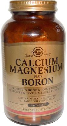 Solgar, Calcium Magnesium Plus Boron, 250 Tablets ,والمكملات الغذائية، والمعادن، والكالسيوم، والصحة، والعظام