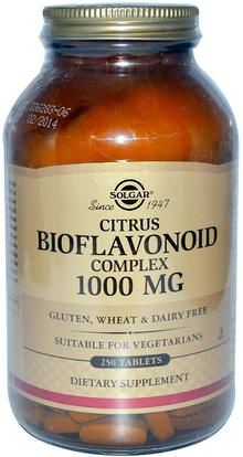 Solgar, Citrus Bioflavonoid Complex, 1000 mg, 250 Tablets ,الفيتامينات، بيوفلافونويدس