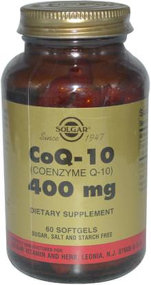 Solgar, CoQ-10 (Coenzyme Q-10), 400 mg, 60 Softgels ,المكملات الغذائية، أنزيم q10، coq10 400 ملغ