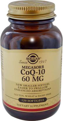 Solgar, Megasorb CoQ-10, 60 mg, 120 Softgels ,المكملات الغذائية، أنزيم q10