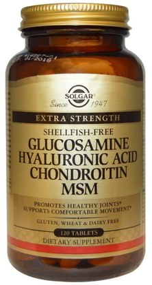 Solgar, Glucosamine Hyaluronic Acid Chondroitin MSM, 120 Tablets ,المكملات الغذائية، شوندروتن الجلوكوزامين