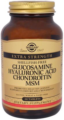 Solgar, Glucosamine Hyaluronic Acid Chondroitin MSM, 60 Tablets ,المكملات الغذائية، شوندروتن الجلوكوزامين
