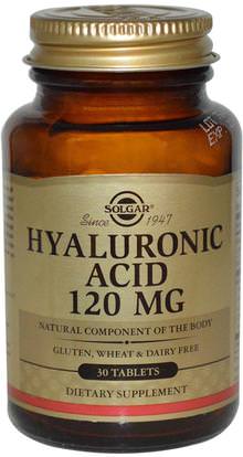 Solgar, Hyaluronic Acid, 120 mg, 30 Tablets ,الجمال، مكافحة الشيخوخة، حمض الهيالورونيك