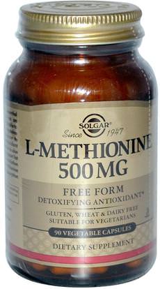 Solgar, L-Methionine, 500 mg, 90 Vegetable Capsules ,المكملات الغذائية، والأحماض الأمينية، ل ميثيونين