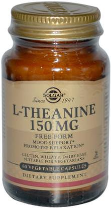 Solgar, L-Theanine, Free Form, 150 mg, 60 Vegetable Capsules ,المكملات الغذائية، ل الثيانين