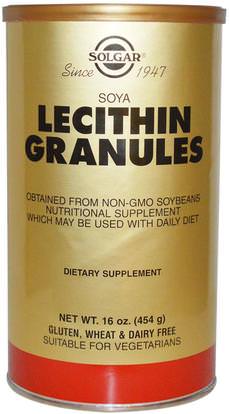 Solgar, Lecithin Granules, 16 oz (454 g) ,المكملات الغذائية، الليسيثين
