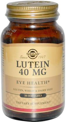 Solgar, Lutein, 40 mg, 30 Softgels ,المكملات الغذائية، مضادات الأكسدة، اللوتين