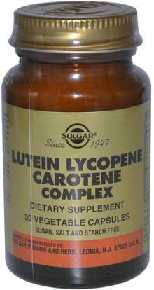 Solgar, Lutein Lycopene Carotene Complex, 30 Vegetable Capsules ,المكملات الغذائية، الكاروتينات