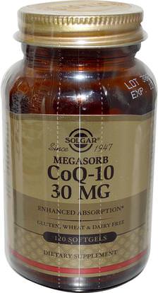 Solgar, Megasorb CoQ-10, 30 mg, 120 Softgels ,المكملات الغذائية، أنزيم q10