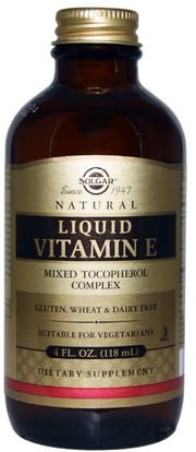 Solgar, Natural Liquid Vitamin E, 4 fl oz (118 ml) ,الفيتامينات، فيتامين e