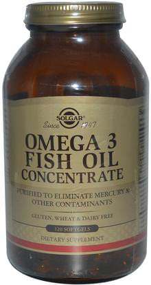 Solgar, Omega-3 Fish Oil Concentrate, 120 Softgels ,المكملات الغذائية، إيفا أوميجا 3 6 9 (إيبا دا)، زيت السمك، سوفتغيلس زيت السمك