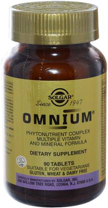 Solgar, Omnium, Phytonutrient Complex Multiple Vitamin and Mineral Formula, 90 Tablets ,الفيتامينات، الفيتامينات