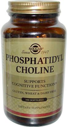 Solgar, Phosphatidyl Choline, 100 Softgels ,الفيتامينات، الفوسفاتيديل الكولين