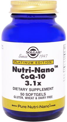 Solgar, Platinum Edition, Nutri-Nano CoQ-10 3.1x, 50 Softgels ,المكملات الغذائية، أنزيم q10