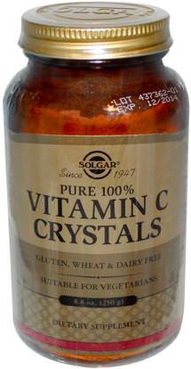 Solgar, Pure 100% Vitamin C Crystals, 8.8 oz (250 g) ,الفيتامينات، فيتامين ج، فيتامين ج مسحوق وبلورات