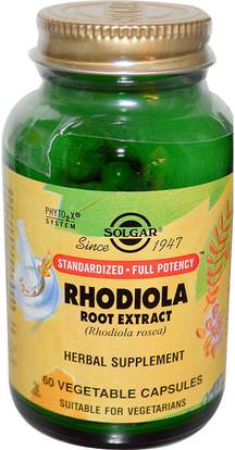 Solgar, Rhodiola Root Extract, 60 Vegetable Capsules ,المكملات الغذائية، أدابتوغن، روديولا الوردية