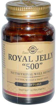 Solgar, Royal Jelly 500, 60 Softgels ,المكملات الغذائية، منتجات النحل، هلام الملكي