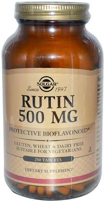 Solgar, Rutin, 500 mg, 250 Tablets ,المكملات الغذائية، مضادات الأكسدة، روتين