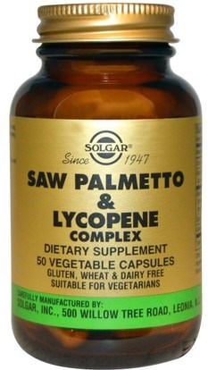 Solgar, Saw Palmetto & Lycopene Complex, 50 Vegetable Capsules ,الصحة، الرجال، بيجيوم