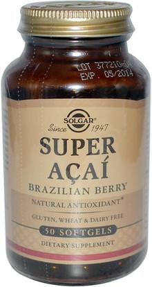 Solgar, Super Acai, Brazilian Berry, 50 Softgels ,والمكملات الغذائية، ومضادات الأكسدة