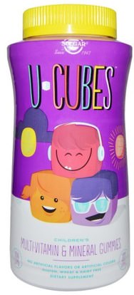Solgar, U-Cubes, Childrens Multi-Vitamin & Mineral Gummies, 120 Gummies ,الفيتامينات، الفيتامينات المتعددة، غوميس الفيتامينات، الأطفال الفيتامينات