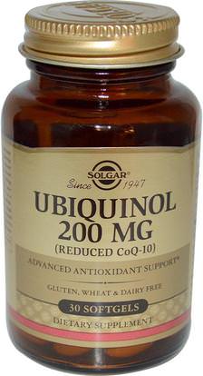 Solgar, Ubiquinol (Reduced CoQ10), 200 mg, 30 Softgels ,المكملات الغذائية، مضادات الأكسدة، أوبيكينول خ، أوبيكينول coq10 200 ملغ