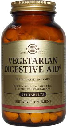Solgar, Vegetarian Digestive Aid, 250 Tablets ,المكملات الغذائية، والإنزيمات