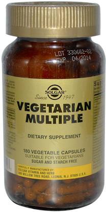 Solgar, Vegetarian Multiple, 180 Vegetable Capsules ,الفيتامينات، الفيتامينات