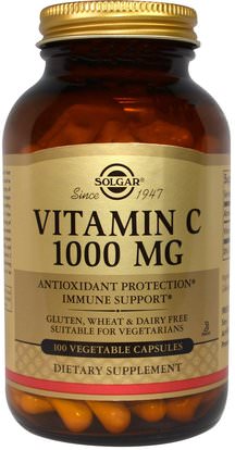 Solgar, Vitamin C, 1000 mg, 100 Vegetable Capsules ,الفيتامينات، فيتامين ج