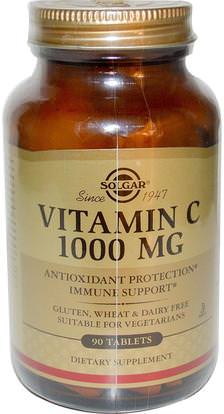 Solgar, Vitamin C, 1000 mg, 90 Tablets ,الفيتامينات، فيتامين ج