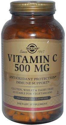 Solgar, Vitamin C, 500 mg, 250 Vegetable Capsules ,الفيتامينات، فيتامين ج