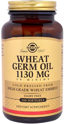 Solgar, Wheat Germ Oil, 1130 mg, 100 Softgels ,المكملات الغذائية، زيت القمح الجرثومية
