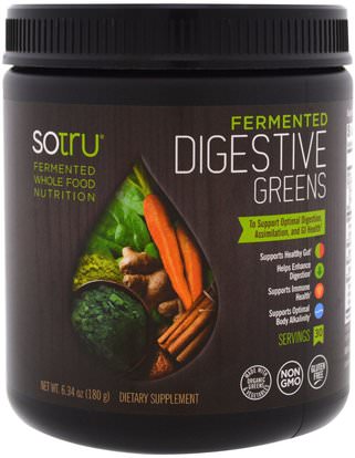 SoTru, Fermented, Digestive Greens, 6.34 (180 g) ,المكملات الغذائية، سوبرفوودس، الخضر