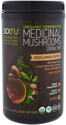 SoTru, Organic Fermented, Medicinal Mushrooms Drink Mix, Stress & Immune Support, 8.46 oz (240 g) ,المكملات الغذائية، الفطر الطبية