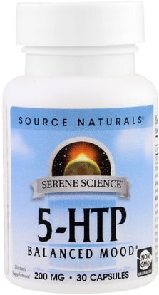 Source Naturals, 5-HTP, 200 mg, 30 Capsules ,المكملات الغذائية، 5-هتب