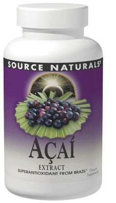 Source Naturals, Acai Extract, 500 mg, 120 Capsules ,المكملات الغذائية، مقتطفات الفاكهة، الفواكه السوبر، كبسولات أكاي سوفتغيلس