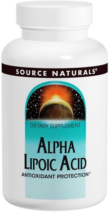 Source Naturals, Alpha Lipoic Acid, 200 mg, 120 Tablets ,والمكملات الغذائية، ومضادات الأكسدة، ألفا حمض ليبويك، ألفا حمض ليبويك 200 ملغ