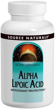 Source Naturals, Alpha Lipoic Acid, 50 mg, 100 Tablets ,والمكملات الغذائية، ومضادات الأكسدة، ألفا حمض ليبويك، ألفا حمض ليبويك 050 ملغ