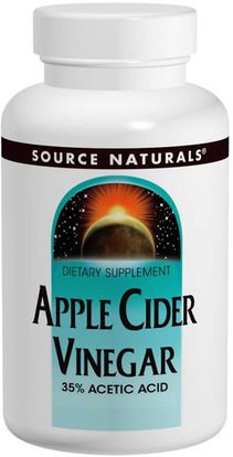 Source Naturals, Apple Cider Vinegar, 500 mg, 180 Tablets ,المكملات الغذائية، خل التفاح