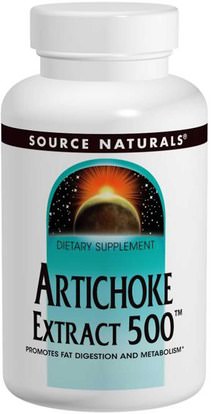 Source Naturals, Artichoke Extract 500, 180 Tablets ,الصحة، دعم الكوليسترول، الخرشوف